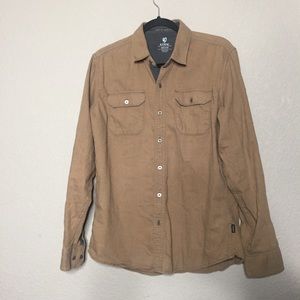 Kuhl Tan Long Sleeve Button Down Shirt SZ Medium